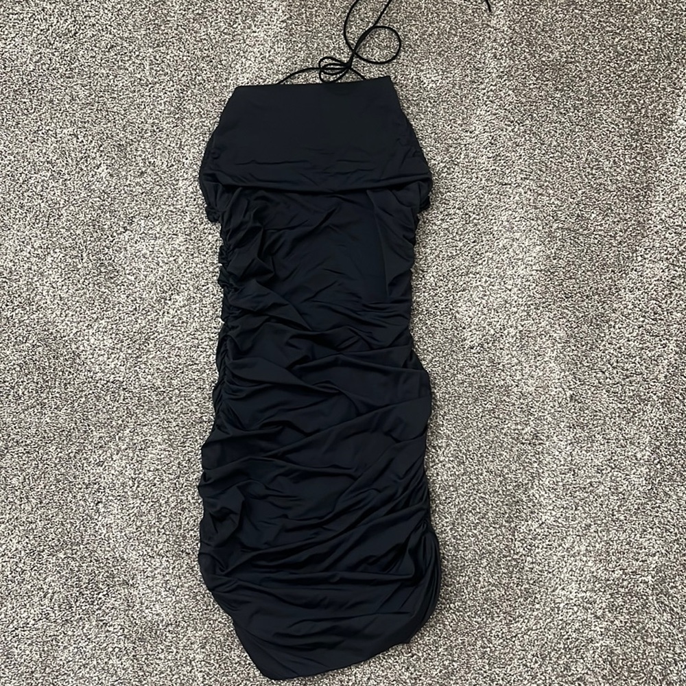 Backless Bodycon Black Dress